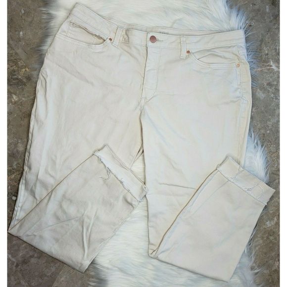 a.n.a Denim - A.N.A. White/Cream Stretch Skinny Ankle Jeans 16